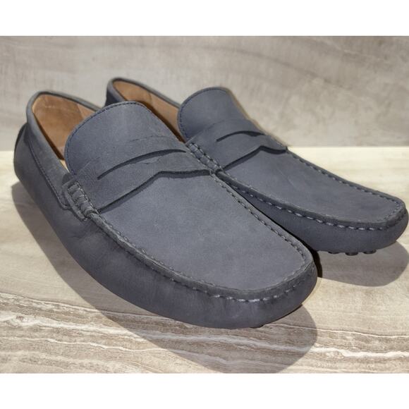 Carlos by Carlos Santana Men's Ritchie Penny Loafer Blue Leather Suede Size 11 D - Picture 1 of 11